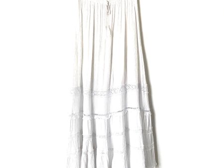 Vici White “Georgia Heat” Crochet Lace Tiered Maxi Skirt- Size L Online