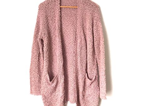 Pink Lily Mauve Popcorn Knit Open Cardigan- Size S Online