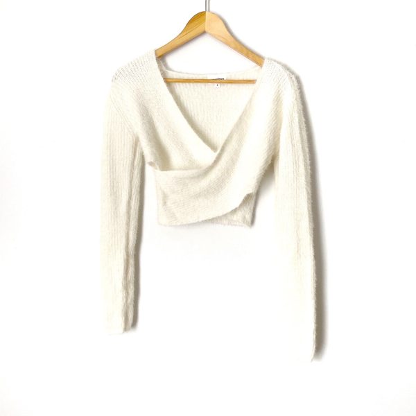 Superdown White Crossed Crop Sweater- Size S Sale