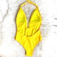 Peixoto Yellow Plunge Neckline Backless Padded One Piece- Size M (see notes) Fashion