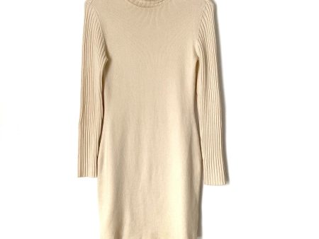 Moda International Cream Silk and Cashmere Blend Turtleneck Sweater Dress- Size M Discount