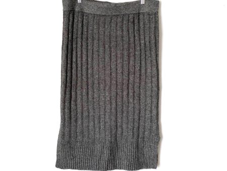 Halogen Grey Ribbed Sweater Skirt- size L Online Hot Sale