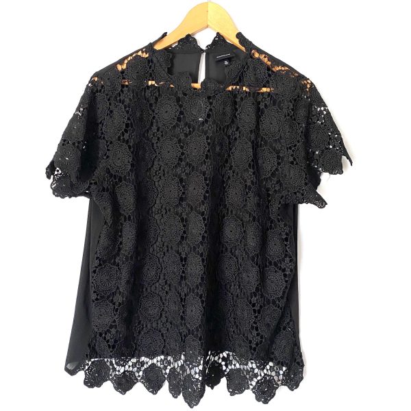 Who What Wear Black Lace Blouse- Size XL Hot on Sale