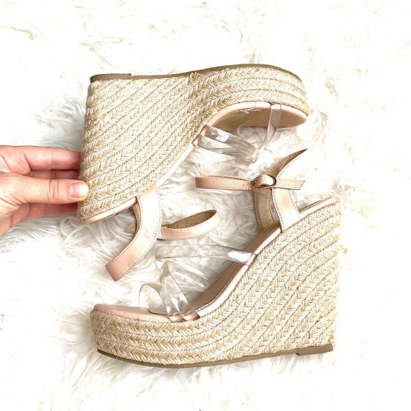 Truffle Collection Clear Strap Wedge Heel- Size 38 (LIKE NEW) For Discount