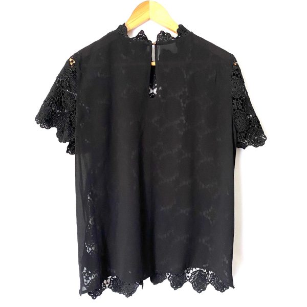 Who What Wear Black Lace Blouse- Size XL Hot on Sale