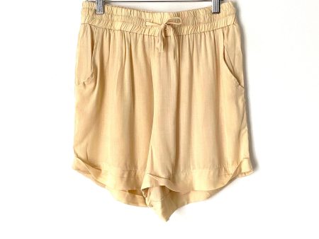 Amaryllis Tan Elastic Waist Shorts- Size XL Fashion