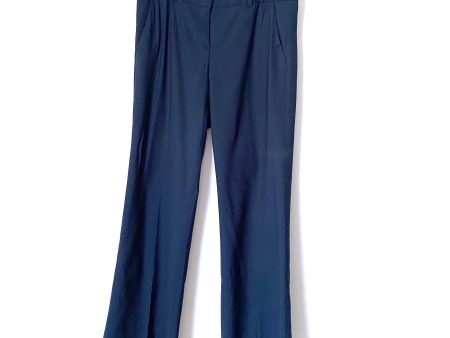 Theory Navy Back Pockets Wide Leg Dress Pants- Size 12 (Inseam 31.5 ) Online now