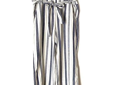 A New Approach Striped Paperbag Waist Pants- Size XL (Inseam 25 ) see notes For Cheap