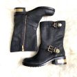 Vince Camuto Black Gold Buckle Boots- Size 7 Sale