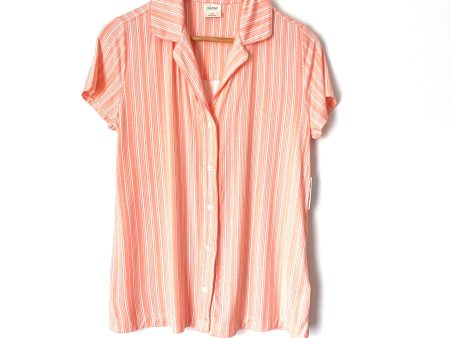 Soma Peach Striped Button Up Pajama Top NWT- Size S (we have matching pants) Online Sale