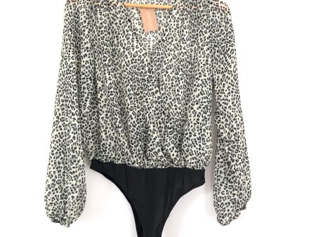 Vestique Sheer Leopard Wrap Thong Bodysuit- Size S Online now