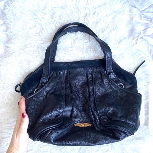 Elliott Lucca Black Leather Large Handbag (see notes) on Sale