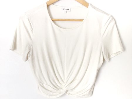 Superdown White Front Twist Crop Top- Size S Online