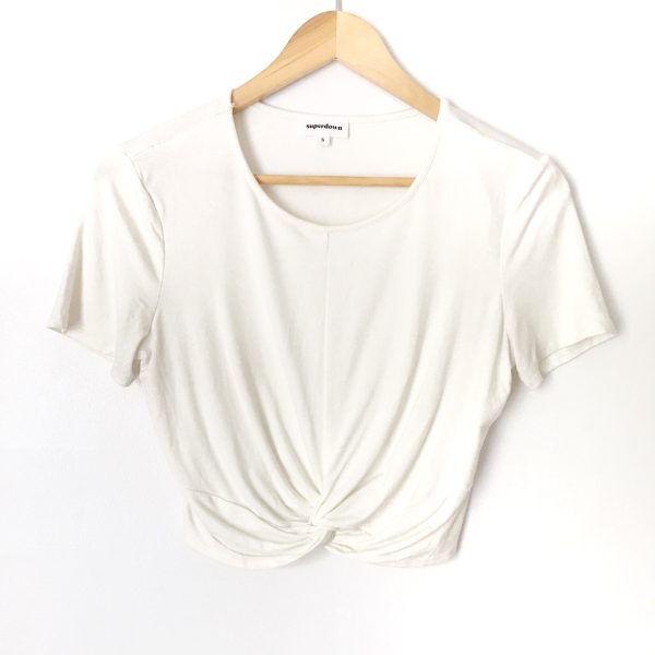 Superdown White Front Twist Crop Top- Size S Online