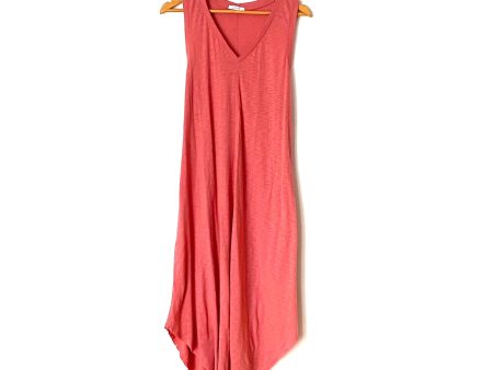 Z Supply Pink Racerback Rounded Hem Midi Dress- Size ~L Online Sale