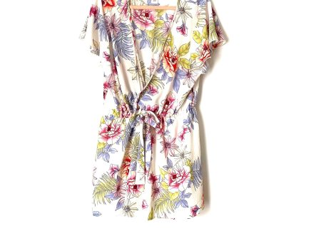 ChicSoul Floral Mock Wrap Romper- Size 2X Sale