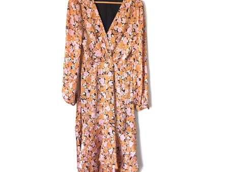 WAYF Yellow Floral Print Midi Dress- Size S Online Sale