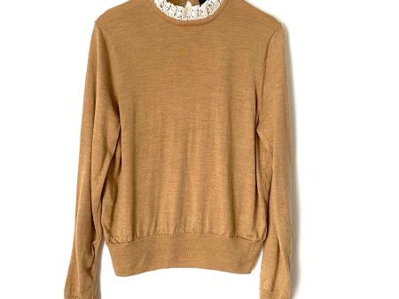 J. Crew “Tippi” Lace Collar Detail Light Sweater- Size XL For Sale