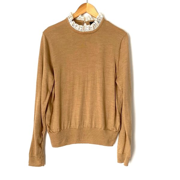 J. Crew “Tippi” Lace Collar Detail Light Sweater- Size XL For Sale