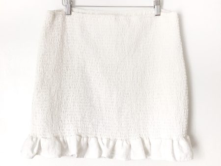 Leith White Smocked Ruffle Hem Skirt- Size XL Online