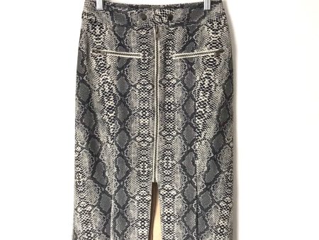 FATE Faux Suede Snakeskin Print Front Zipper and Slit Midi Skirt NWT- Size S Supply