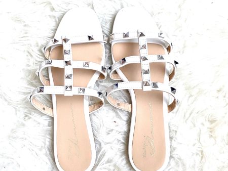 Vintage Havana White Studded Sandals- Size 7 (Jana) Online now