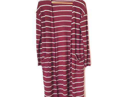 Bibi (Pink Lily) Wine Striped Cardigan- Size S Discount