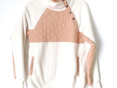 Abercrombie&Fitch White Quilted Panel Pullover- Size S Online Hot Sale