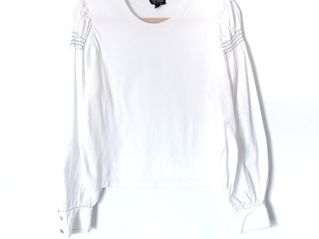 TOPSHOP White Stitched Balloon Sleeve Blouse- Size 6 (see notes, sold out online) Online now