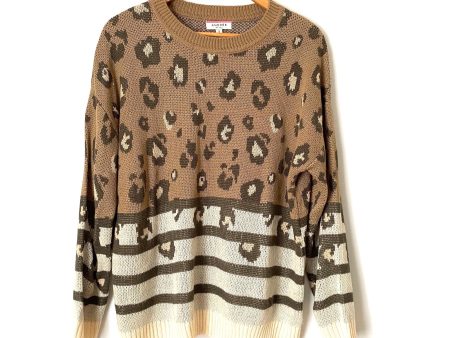 Andree By Unit Animal Print Striped Sweater- Size S Fashion