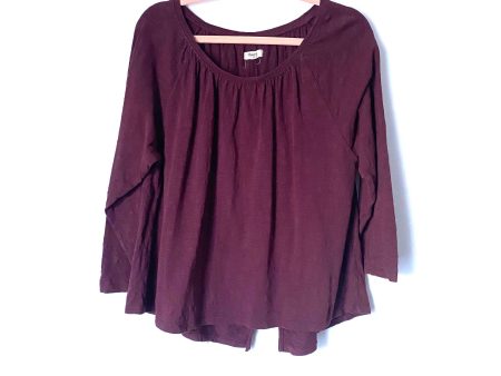 Madewell Purple Long Sleeve Top with Back Slit- Size S Online Hot Sale