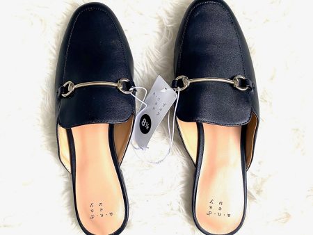 A New Day Black Buckle Mules NWT- Size 8.5 on Sale