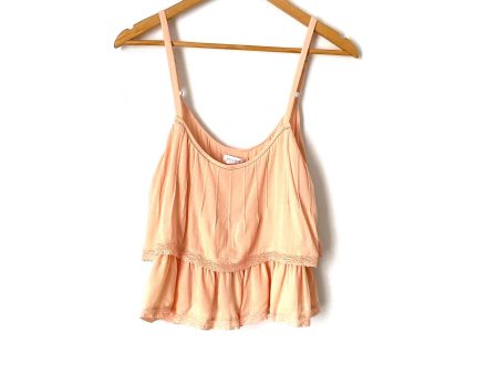 Vestique Peach Cropped Lace Trim “Olivia” Tank NWT-Size S (see notes) For Cheap