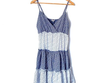 Promesa Blue & White Floral Print Dress- Size M Hot on Sale