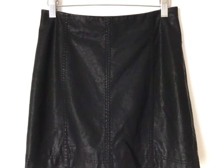 Free People Faux Leather Black Skirt- Size 2 Online Hot Sale