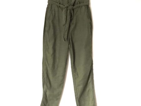 Express Olive Paperbag Original Pants- Size 2R (Inseam 26.5”) For Sale