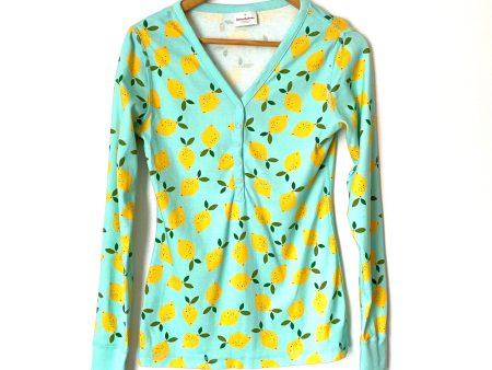 Hannah Anderson Lemon Print Organic Cotton Long Sleeve Pajama Top- Size S (we have matching pants) Online now