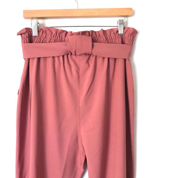 Grace Karin Salmon Pink Paperbag Waist Pants NWT- Size XXL (Inseam 27 ) Online Hot Sale