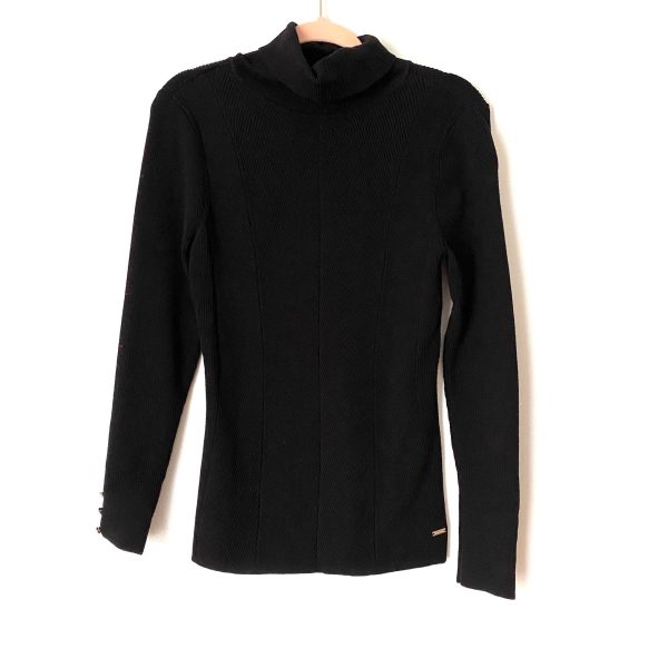 White House Black Market Ribbed Turtleneck with Gold Button Detail- Size L Discount