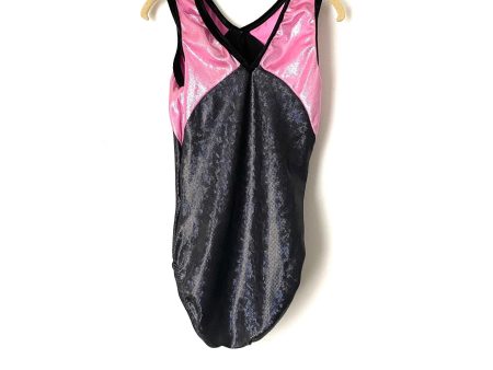 GK Elite Pink and Black Sparkly Girl s Gymnastic Leotard- Size ~10 Supply