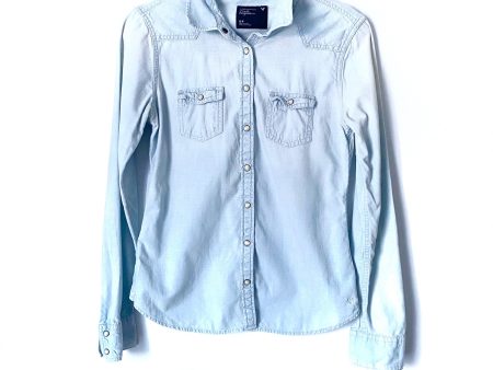 American Eagle Outfitters Chambray Snap Up Top- Size S Discount