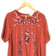 Umgee Rust Orange Floral Embroidered Dress- Size XL Hot on Sale