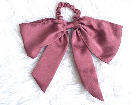 Mauve Bow Hair Tie Scrunchie Online now