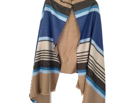 No Brand Blue And Brown Blanket Scarf Online