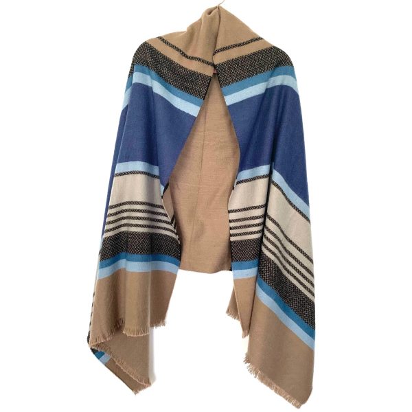 No Brand Blue And Brown Blanket Scarf Online