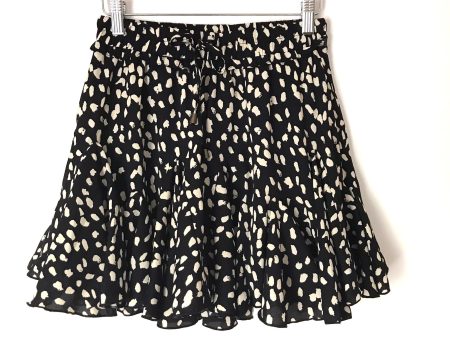 Entro by Layla James Black Animal Print Ruffle Skirt with Drawstring Waist with Shorts Underneath NWT- Size S Online