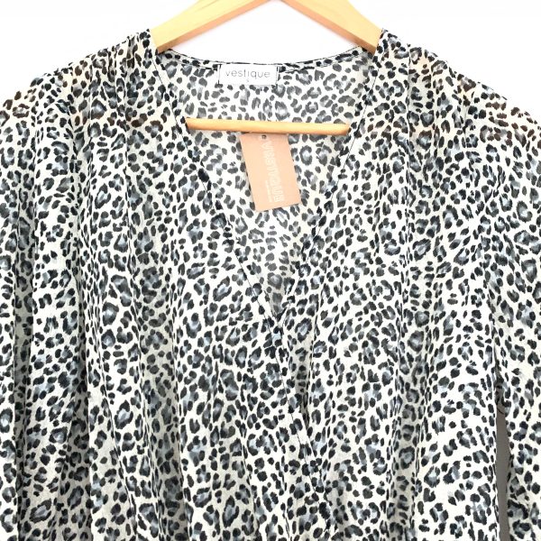 Vestique Sheer Leopard Wrap Thong Bodysuit- Size S Online now