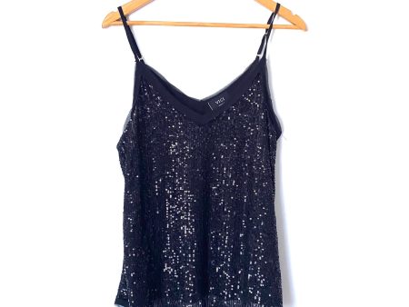 Vici Black Sequin Cami- Size M Hot on Sale