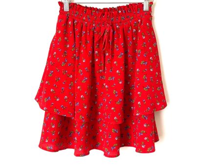 Gibson Red Floral Tiered Skirt- Size XXS (we have matching top) Online Hot Sale