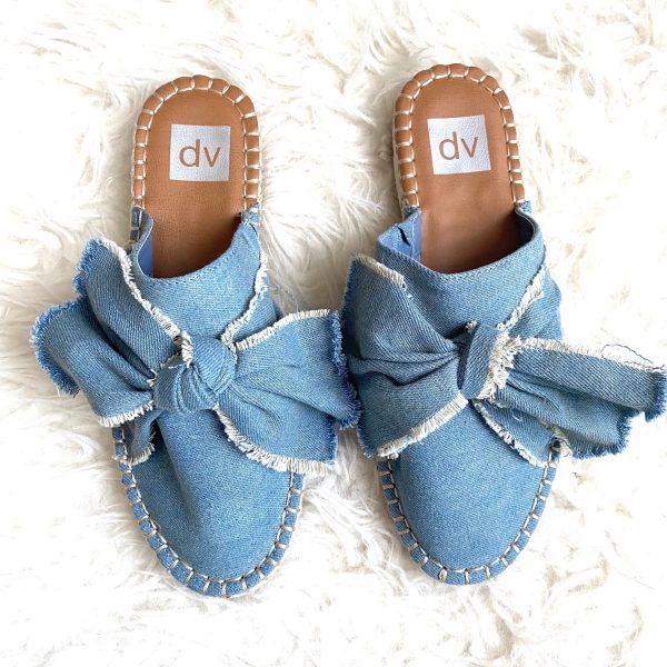 Dolce Vita Denim Bow Mules- Size 7.5 on Sale